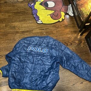 Polo Blue and Yellow Puffer Jacket